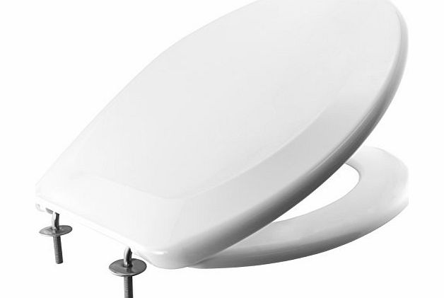Bemis 7250STX Ashford Thermoplastic Toilet Seat with Stainless Steel Hinges - White