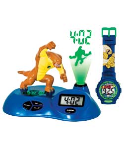 Alien Force Projection Clock and Watch Set
