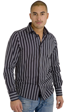 Ben Sherman Black and White Striped Long Sleeve Shirt
