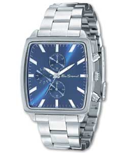Gents Watch with Blue Square Chronograph Dial