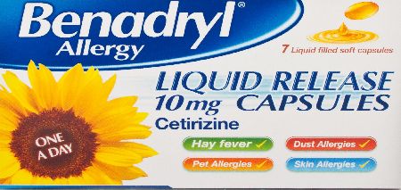 Benadryl Allergy Liquid Release 10mg Capsules