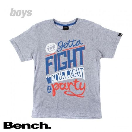 Boys Bench Fight T-Shirt - Medium Grey Marl