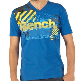 Mens V-Neck T-Shirt Victoria Blue