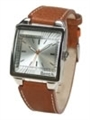 Bench Watch with Tan Leather Strap and Silver Dial
