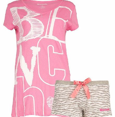 Womens T-Shirt And Shortie Set Pink