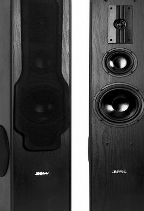 Beng E1005 Floor Standing Speakers (360W RMS, 3-Way amp; Bass Reflex Design) - Black Ash