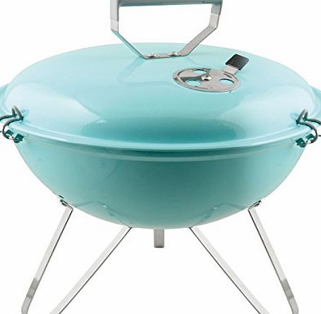 Bentley BBQ Charles Bentley 14`` Portable Kettle Charcoal Bbq With Grill For Picnic, Camping, Etc - Light Blue (Available In 5 Colours)