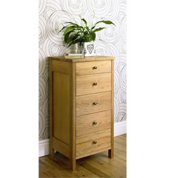 Designs - Newhaven Oak 5 Drawer Chest