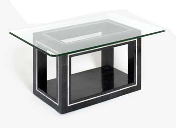 Athena Rectangular Glass Coffee Table in Black