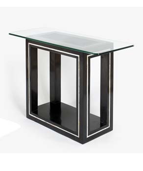 Athena Rectangular Glass Console Table in Black