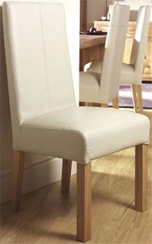 Izmir Ivory Leather Dining Chairs (pair)