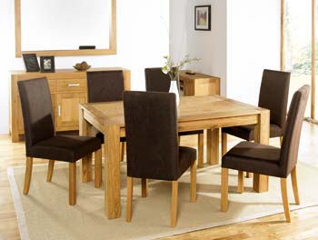 Lyon Oak Extending Dining Set with Large Chairs