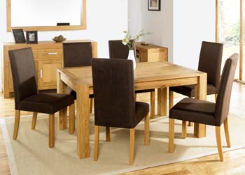 Lyon Oak Small End Extension Dining Table