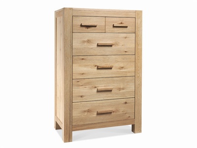 Bentley Designs Lyon Washed Oak 4   2 Drawer Chest Small Single