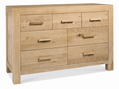 Bentley Designs Lyon Washed Oak 4   3 Drawer Chest Small Single