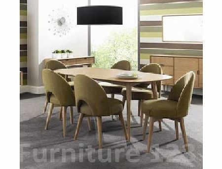 Orbit Dining Set with 6 Upholstered Chairs