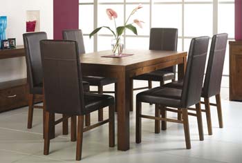 Panama Dining Set with Brown Chairs - WHILE