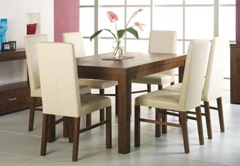 Bentley Designs Panama Dining Set with Ivory Chairs