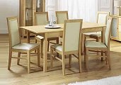 Bentley Designs Riga Table with 4 Chairs (Maple