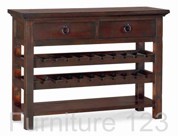Todela Dark Console Table with Wine Rack