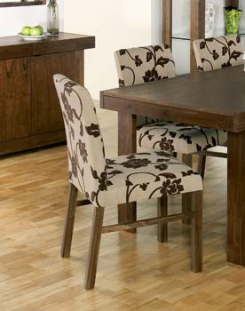 Bentley Designs Tokyo Walnut Wide Floral Chairs (pair) - WHILE
