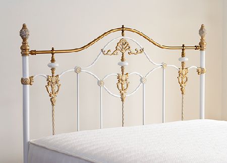 Bentley Kingsize Eleanor Headboard - White and antique
