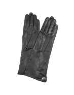 Bentley Ladies Long Black Leather Gloves