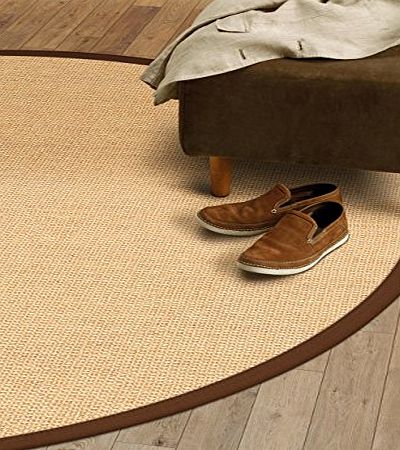 benuta Modern Rug Sisal Brown  200 cm round / SALE / Quality label: pollution-free / Pile material: 100 Sisal / Pile height: 6 - 10 mm / Pattern: Sisal / Weave:Machine woven / Living Space: Kitchen