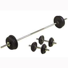 BENY DELUXE 50kg BLACK CAST IRON BARBELL and DUMBELL SET
