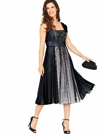 Berkertex Spot Mesh Corsage Dress