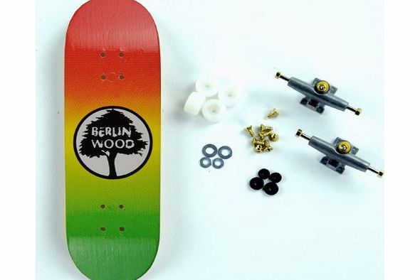 BerlinWood Complete Set Berlinwood Fingerboard Deck ``Rasta`` incl. Bollie Equipment