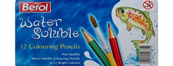 Berol Watercolour Soluble Colouring Pencils In Metal Tin