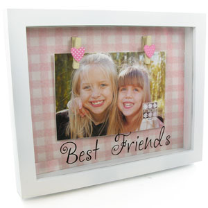 BEST Friends Two Heart Clip 4 x 6 Photo Frame