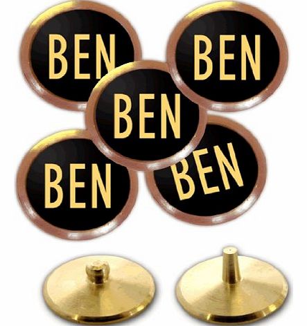Personalised Golf Ball Markers (Gold on Black)