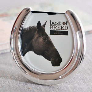 of Breed Silver Plated Horse Shoe Photo Frame