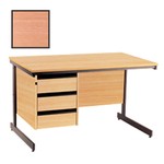 BEST Selling Budget 123cm Desk With Cable Ports-Cherry