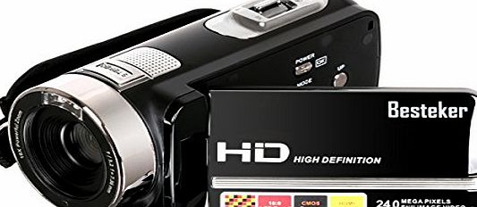 Besteker Video Camcorder, Besteker Portable HD 1080p IR Night Vision Max. 24.0 MP Enhanced Digital Camera Camcorders DV 3.0 TFT LCD Rotation Touch Screen Video Recorder