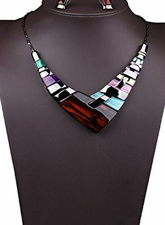 Bestime Womens Alloy High Level Graceful Extravagant Colorful Necklace