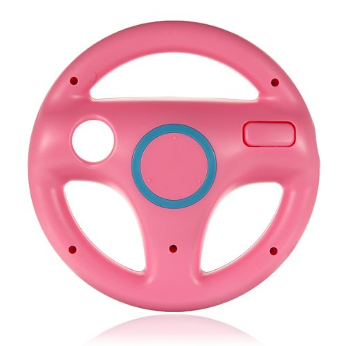 BestMall Pink Steering Wheel for Mario Kart Racing Game Wii Remote Wiimote Controller Nintendo