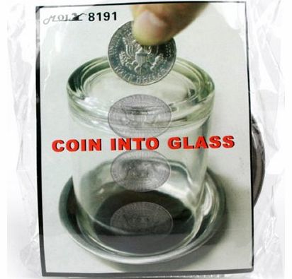 Coin Penetrating Into Glass Party Magic Trick Set
