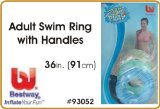 Adult Swim Ring, 36` (90cm) with Handles Striped.Bestway