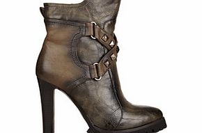Betsy Grey studded strap boots