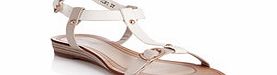 Betsy White and beige studded sandals
