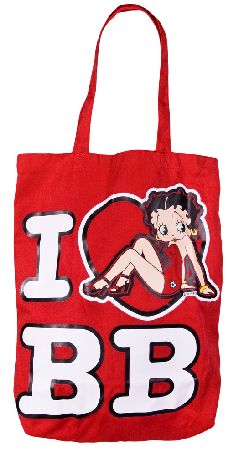 Boop I Love BB Red Canvas Tote Bag
