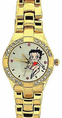 Betty Boop Ladies Limited Edition Gold Tone Metal Bracelet Strap Watch BTY29A