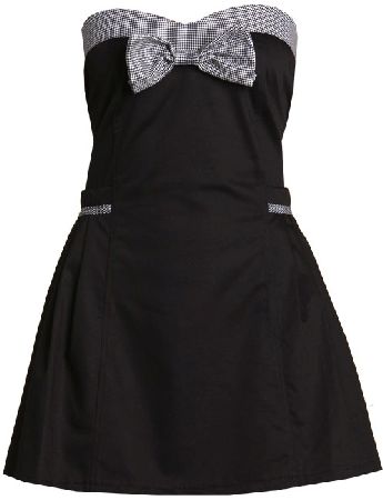 Betty strapless dogtooth detail dress