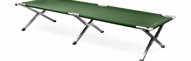 Portable Single Folding Aluminum Camping Bed and Cot Travel Outdoor Bed (Green)