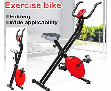 Beyondfashion Safe Professional Folding Magnetic Exercise Bike X-Bike Fitness Cardio Workout Weight Loss (Red)