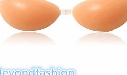 Beyondfashion Silicone Adhesive Stick On Push Up Gel Strapless Backless Invisible Bra Nude Cup A / B / C / D (Cup C)