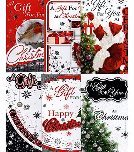 Pack of 6 Christmas Money Wallet Self-sealing Gift Envelopes Adult Children Designs - 6 Traditional BGC 38322